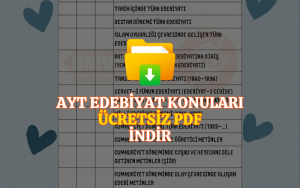 AYT Edebiyat Konu Takip Çizelgesi