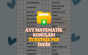 AYT Matematik Konu Takip Çizelgesi