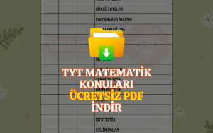 TYT Matematik Konu Takip Çizelgesi